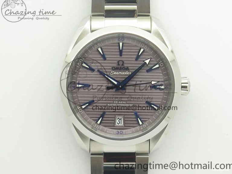 0223 Aqua Terra 150M Master Chronometers VSF 1:1 Best Edition Gray Dial Blue Hand on SS Bracelet A8900 Super Clone Trendsetting 8006